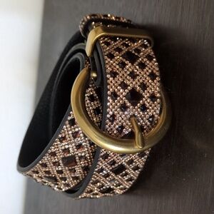 Jacqueline Kent Leather & Bling Belt